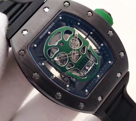 Richard Mille RM 52 Black ceramic Green Skull Replica Watch